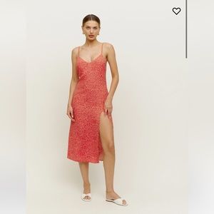 Reformation- Crimini slip dress in red grenadine